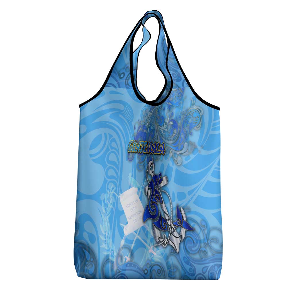 Ocean Spirit of Guatemala Grocery Bag Anchored in Guatemalan Pride - Aussie Hoodie