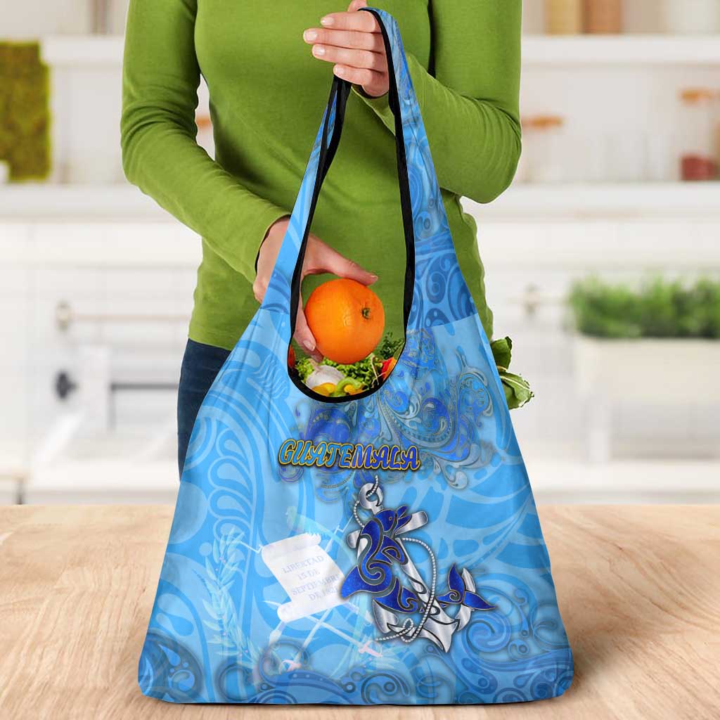 Ocean Spirit of Guatemala Grocery Bag Anchored in Guatemalan Pride - Aussie Hoodie