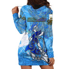 Ocean Spirit of Guatemala Hoodie Dress Anchored in Guatemalan Pride - Aussie Hoodie