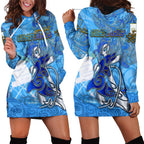 Ocean Spirit of Guatemala Hoodie Dress Anchored in Guatemalan Pride - Aussie Hoodie