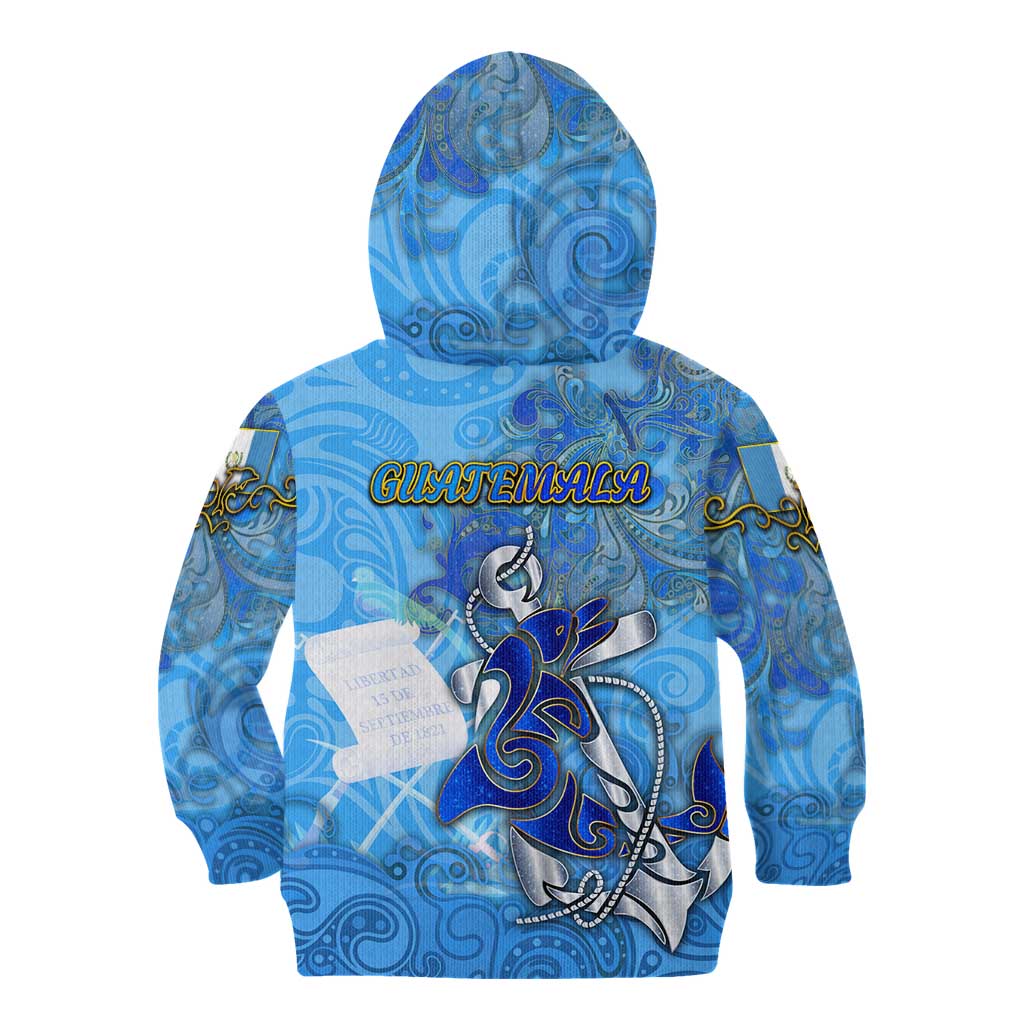 Ocean Spirit of Guatemala Kid Hoodie Anchored in Guatemalan Pride - Aussie Hoodie