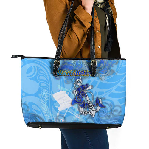 Ocean Spirit of Guatemala Leather Tote Bag Anchored in Guatemalan Pride - Aussie Hoodie
