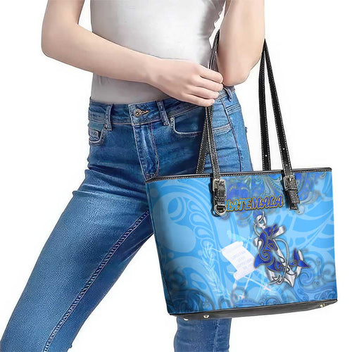 Ocean Spirit of Guatemala Leather Tote Bag Anchored in Guatemalan Pride - Aussie Hoodie