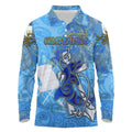 Ocean Spirit of Guatemala Long Sleeve Polo Shirt Anchored in Guatemalan Pride - Aussie Hoodie