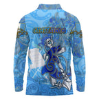 Ocean Spirit of Guatemala Long Sleeve Polo Shirt Anchored in Guatemalan Pride - Aussie Hoodie
