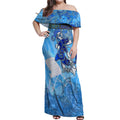 Ocean Spirit of Guatemala Off Shoulder Maxi Dress Anchored in Guatemalan Pride - Aussie Hoodie