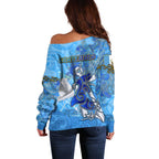 Ocean Spirit of Guatemala Off Shoulder Sweater Anchored in Guatemalan Pride - Aussie Hoodie