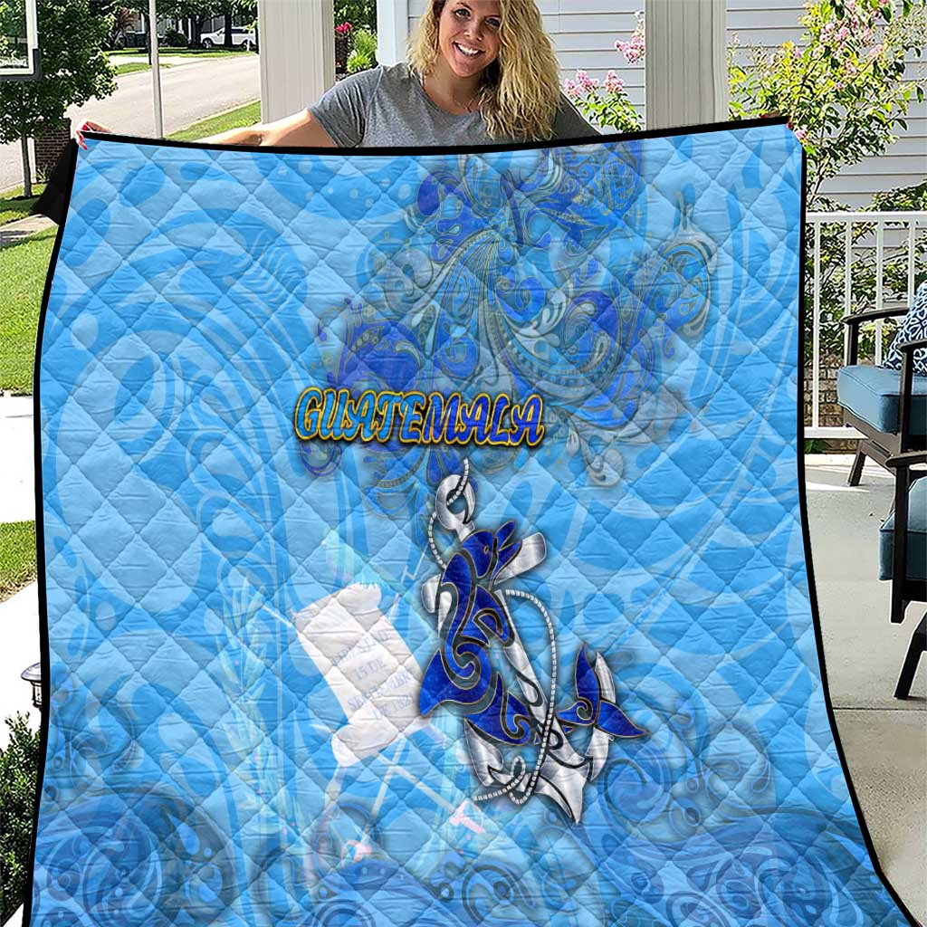 Ocean Spirit of Guatemala Quilt Anchored in Guatemalan Pride - Aussie Hoodie