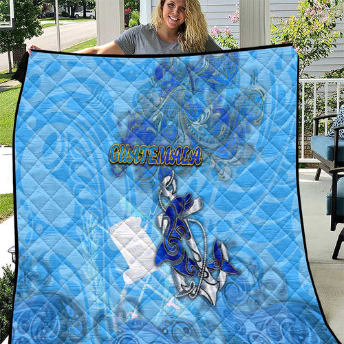 Ocean Spirit of Guatemala Quilt Anchored in Guatemalan Pride - Aussie Hoodie
