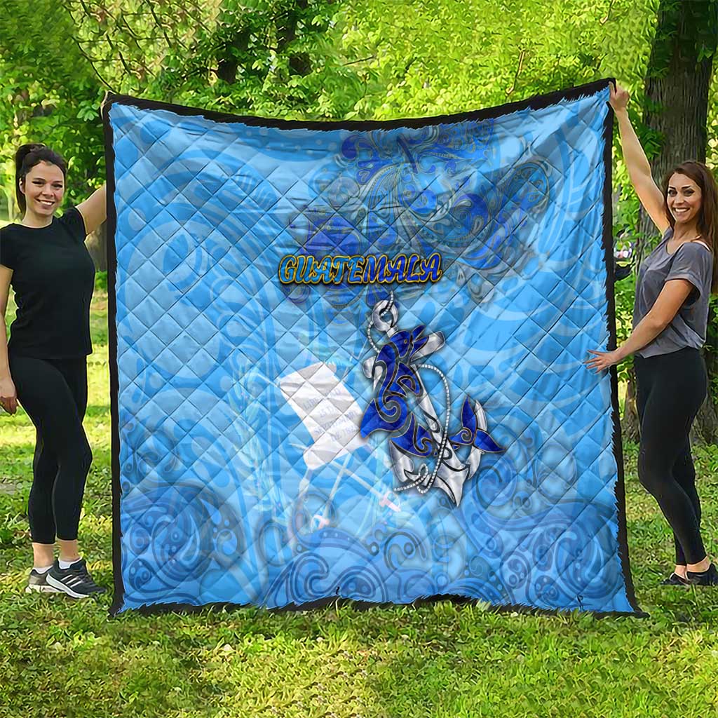 Ocean Spirit of Guatemala Quilt Anchored in Guatemalan Pride - Aussie Hoodie