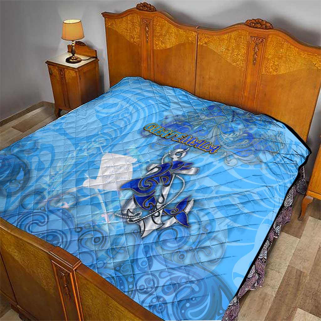 Ocean Spirit of Guatemala Quilt Anchored in Guatemalan Pride - Aussie Hoodie