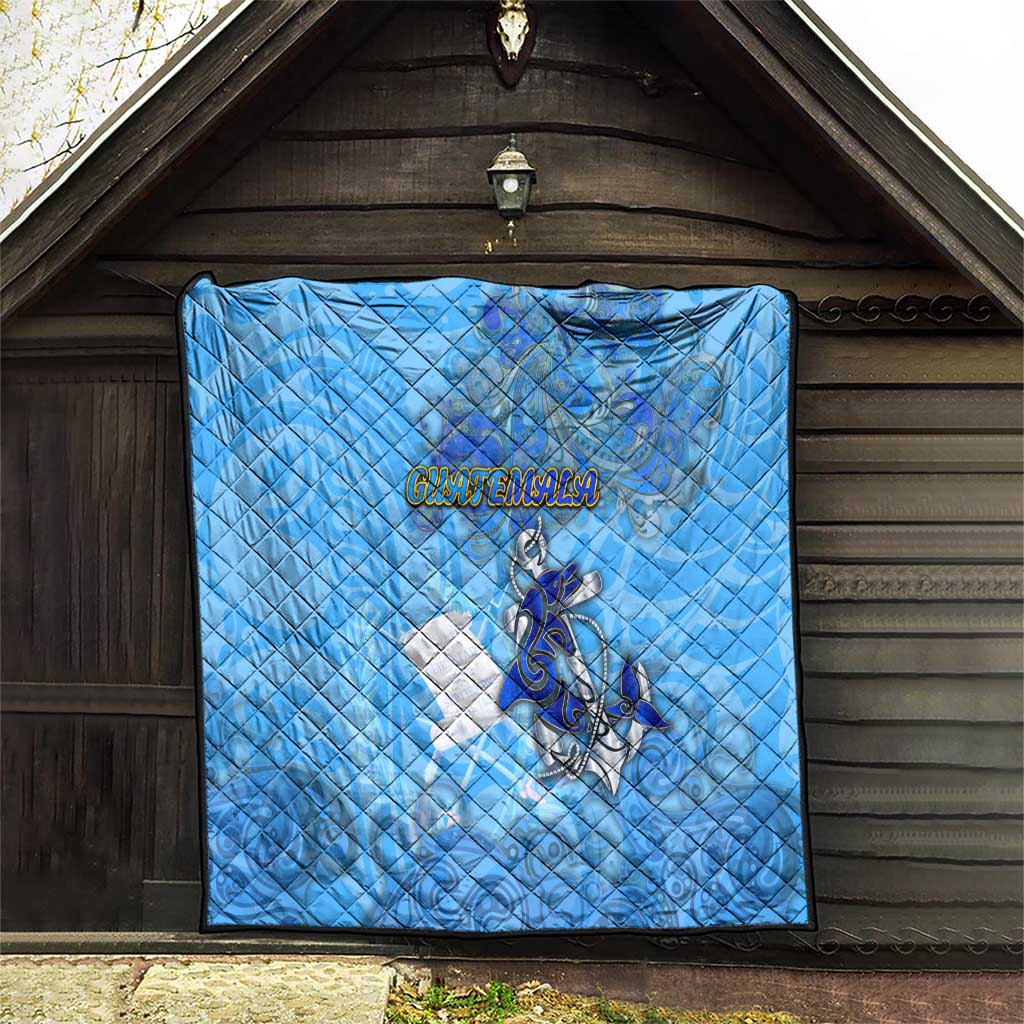 Ocean Spirit of Guatemala Quilt Anchored in Guatemalan Pride - Aussie Hoodie