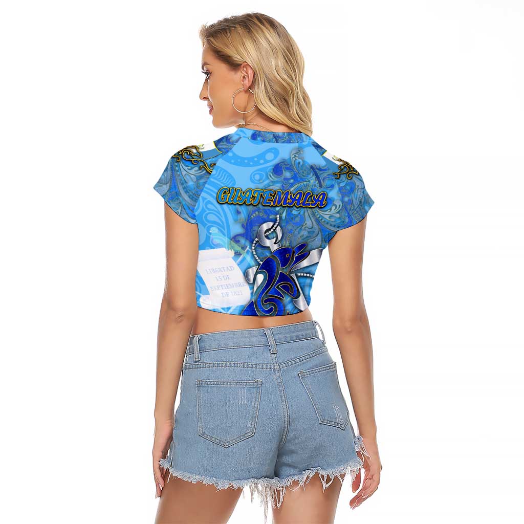 Ocean Spirit of Guatemala Raglan Cropped T Shirt Anchored in Guatemalan Pride - Aussie Hoodie
