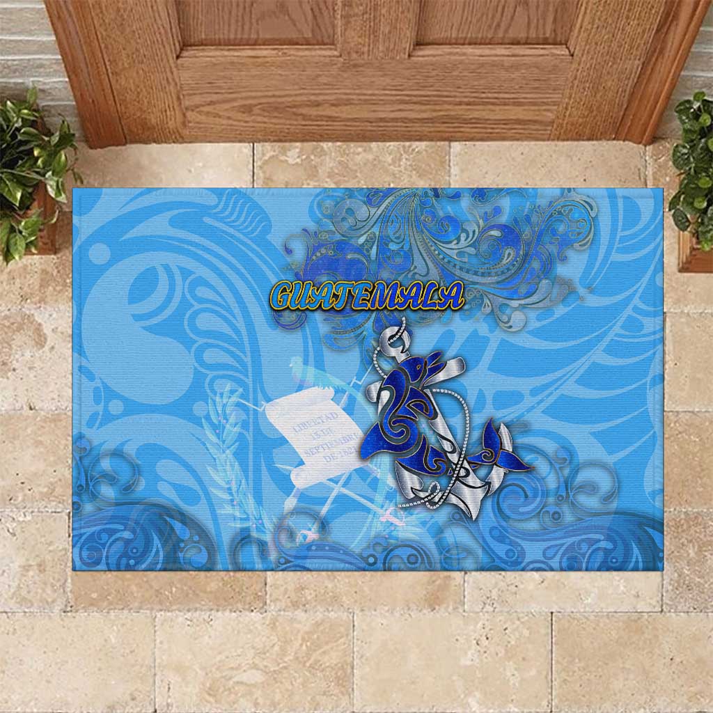 Ocean Spirit of Guatemala Rubber Doormat Anchored in Guatemalan Pride - Aussie Hoodie