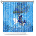 Ocean Spirit of Guatemala Shower Curtain Anchored in Guatemalan Pride - Aussie Hoodie