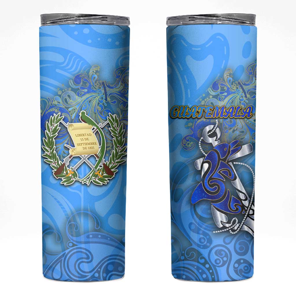 Ocean Spirit of Guatemala Skinny Tumbler Anchored in Guatemalan Pride - Aussie Hoodie