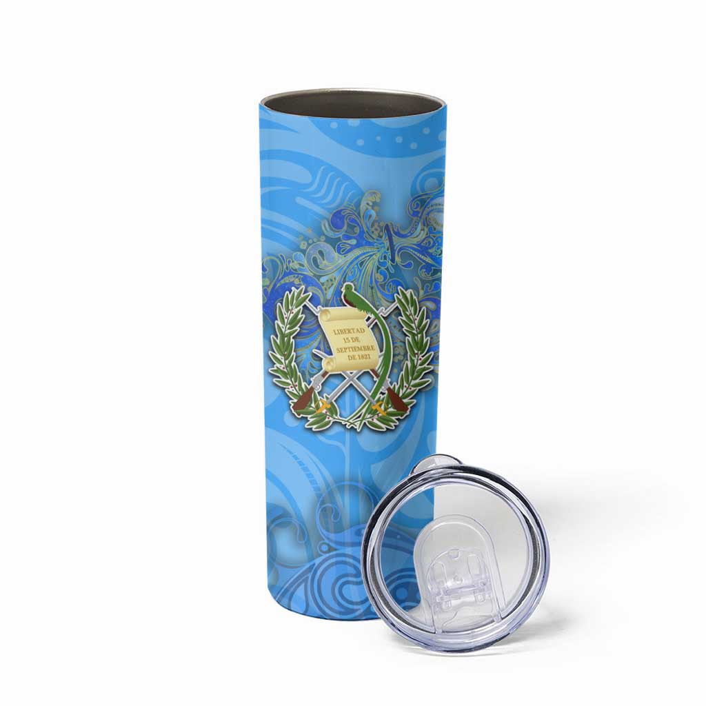 Ocean Spirit of Guatemala Skinny Tumbler Anchored in Guatemalan Pride - Aussie Hoodie