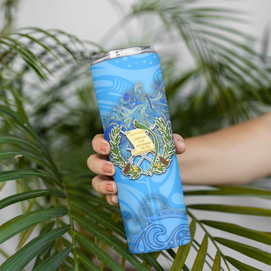 Ocean Spirit of Guatemala Skinny Tumbler Anchored in Guatemalan Pride - Aussie Hoodie