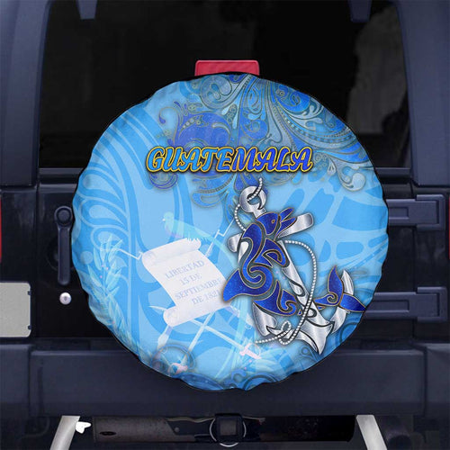 Ocean Spirit of Guatemala Spare Tire Cover Anchored in Guatemalan Pride - Aussie Hoodie