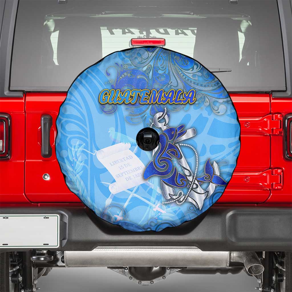 Ocean Spirit of Guatemala Spare Tire Cover Anchored in Guatemalan Pride - Aussie Hoodie