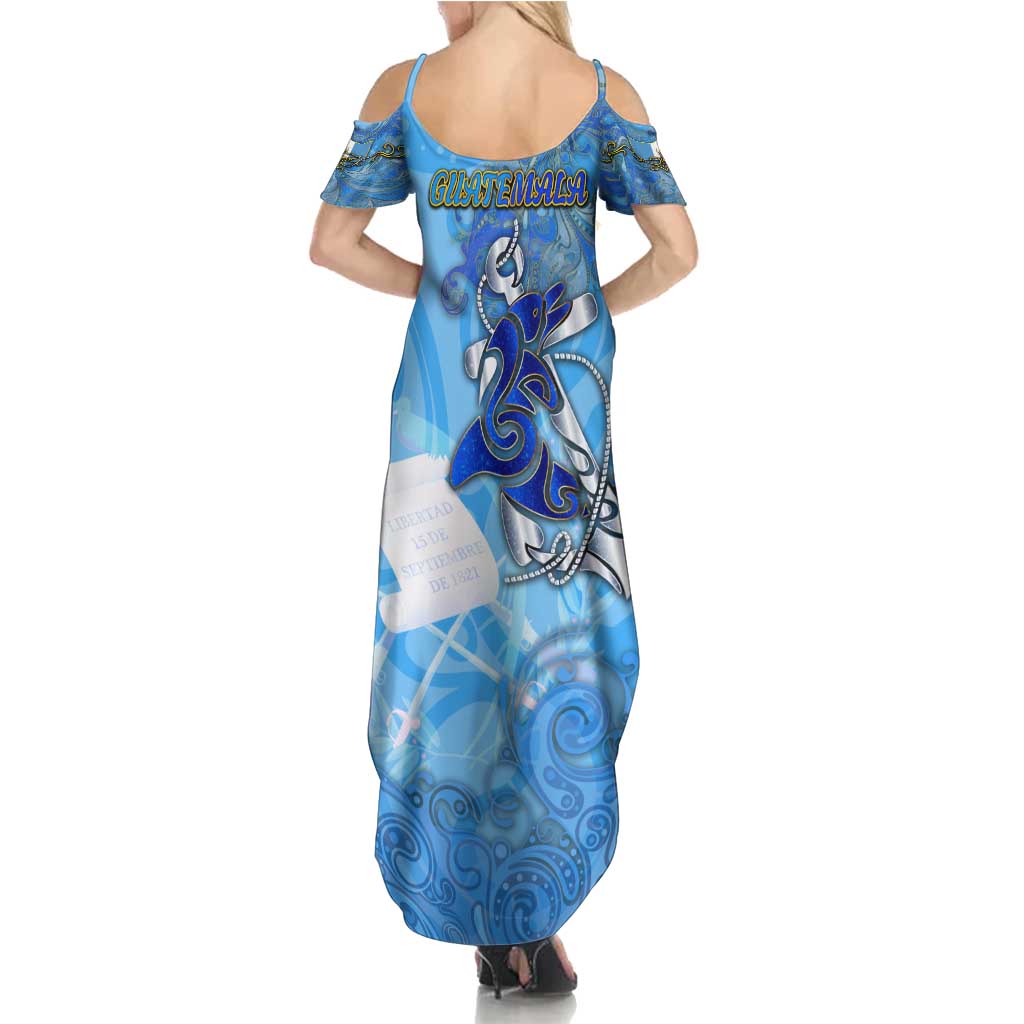 Ocean Spirit of Guatemala Summer Maxi Dress Anchored in Guatemalan Pride - Aussie Hoodie