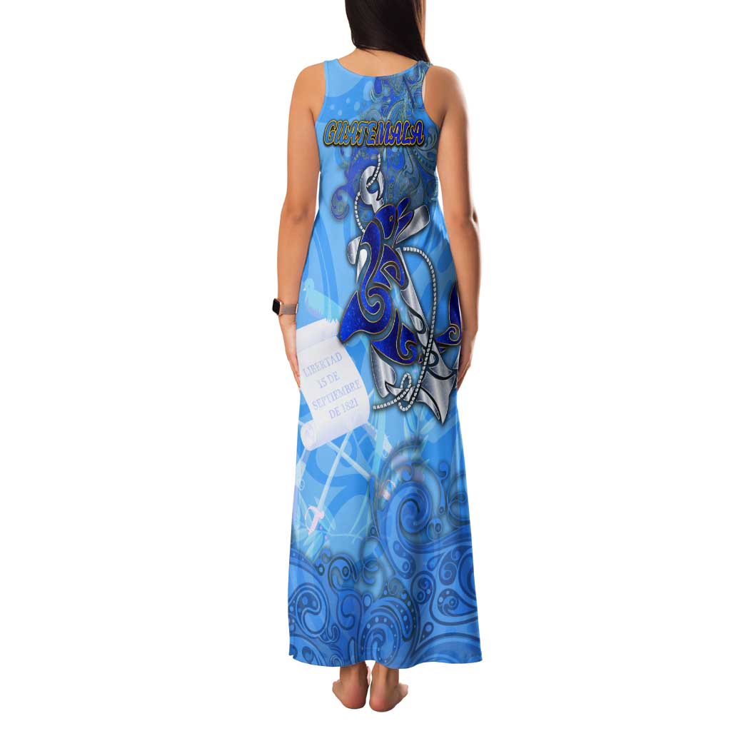 Ocean Spirit of Guatemala Tank Maxi Dress Anchored in Guatemalan Pride - Aussie Hoodie