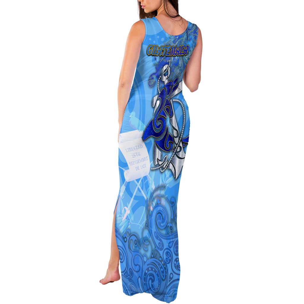 Ocean Spirit of Guatemala Tank Maxi Dress Anchored in Guatemalan Pride - Aussie Hoodie