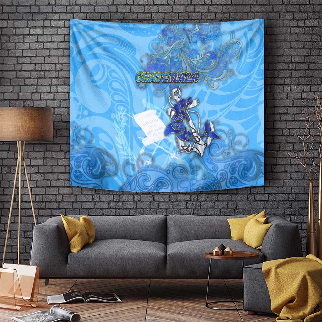 Ocean Spirit of Guatemala Tapestry Anchored in Guatemalan Pride - Aussie Hoodie