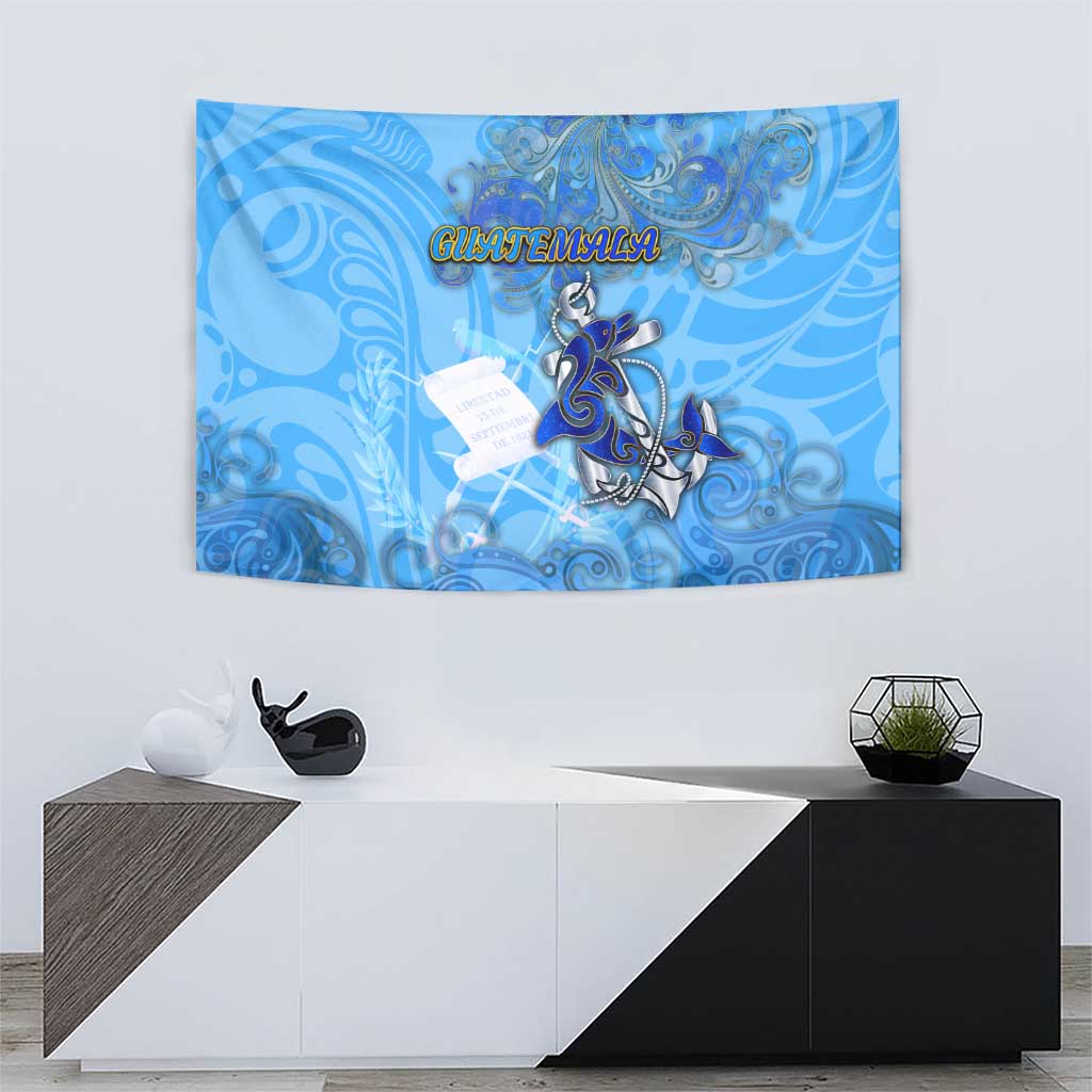 Ocean Spirit of Guatemala Tapestry Anchored in Guatemalan Pride - Aussie Hoodie