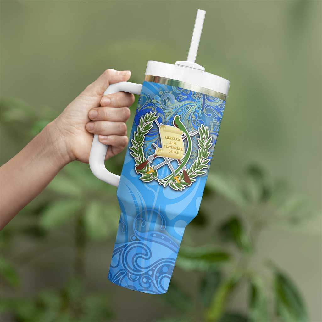 Ocean Spirit of Guatemala Tumbler With Handle Anchored in Guatemalan Pride - Aussie Hoodie