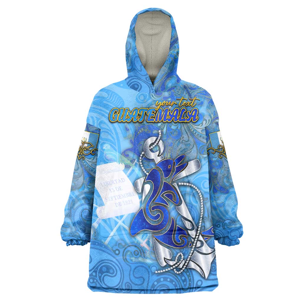 Ocean Spirit of Guatemala Wearable Blanket Hoodie Anchored in Guatemalan Pride - Aussie Hoodie