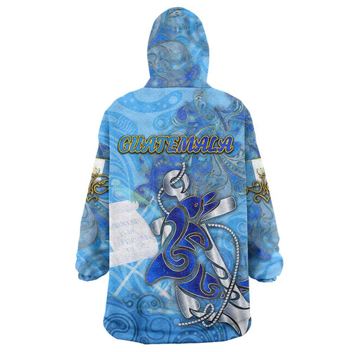 Ocean Spirit of Guatemala Wearable Blanket Hoodie Anchored in Guatemalan Pride - Aussie Hoodie