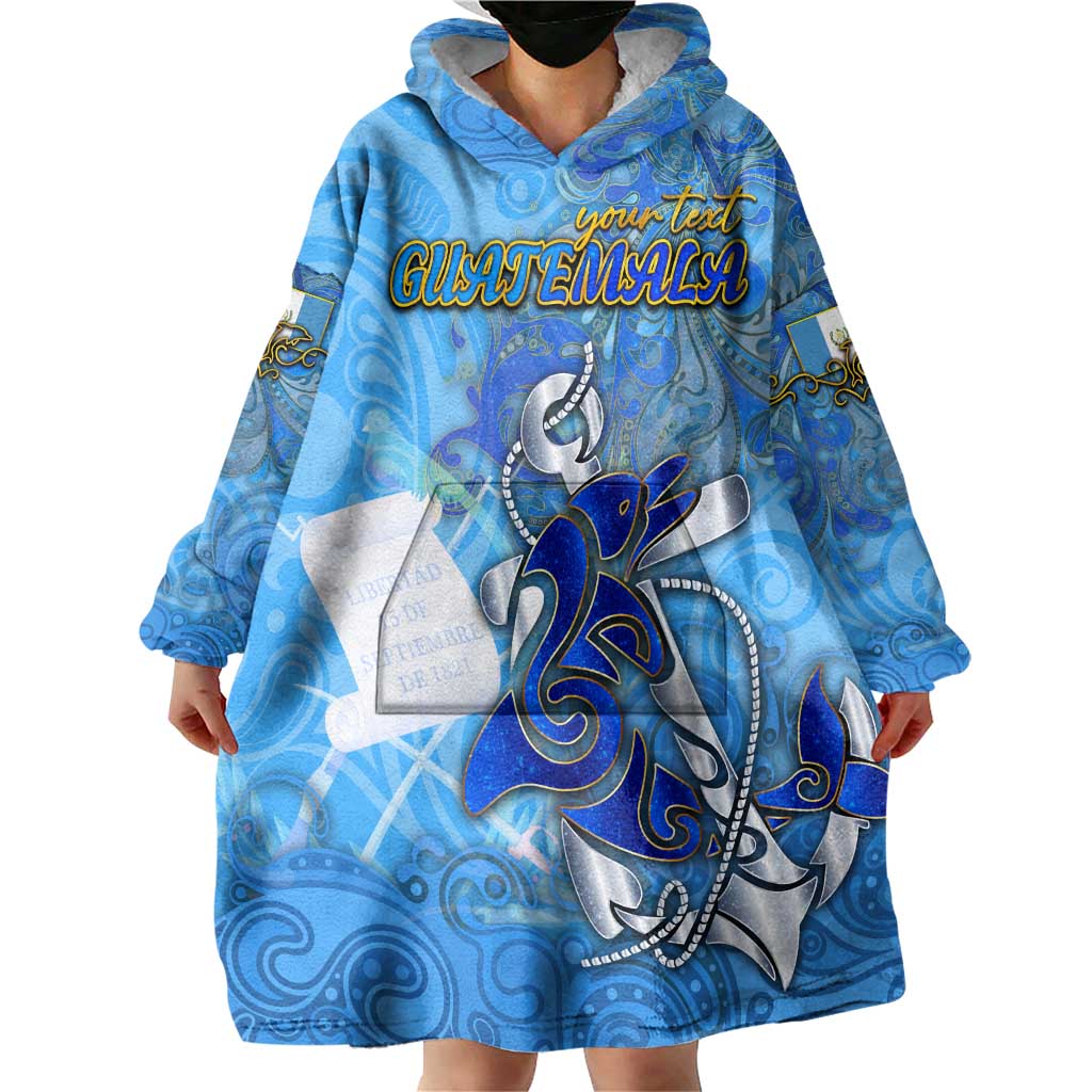 Ocean Spirit of Guatemala Wearable Blanket Hoodie Anchored in Guatemalan Pride - Aussie Hoodie