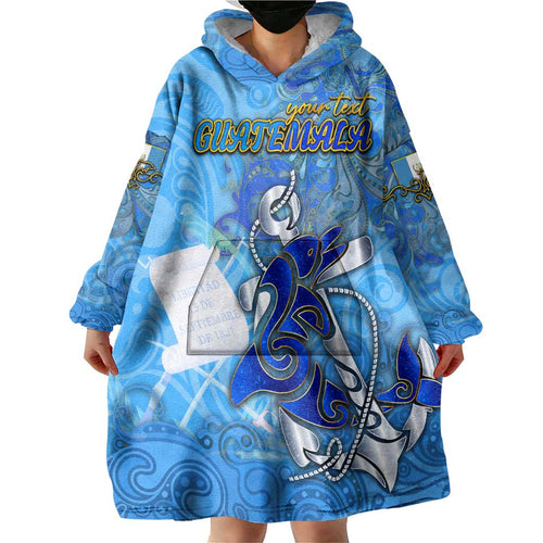 Ocean Spirit of Guatemala Wearable Blanket Hoodie Anchored in Guatemalan Pride - Aussie Hoodie