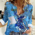 Ocean Spirit of Guatemala Women Casual Shirt Anchored in Guatemalan Pride - Aussie Hoodie