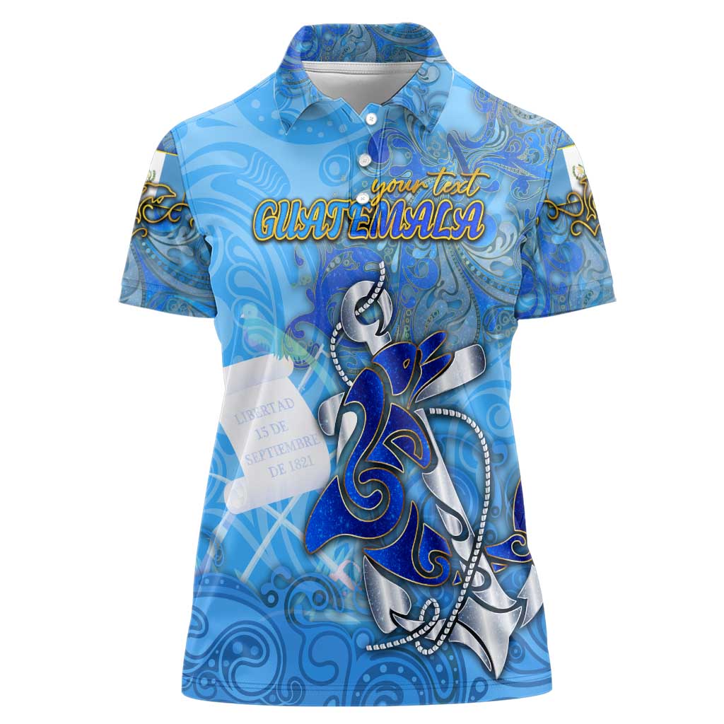 Ocean Spirit of Guatemala Women Polo Shirt Anchored in Guatemalan Pride - Aussie Hoodie