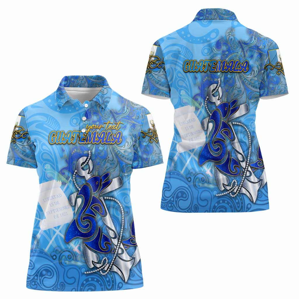 Ocean Spirit of Guatemala Women Polo Shirt Anchored in Guatemalan Pride - Aussie Hoodie