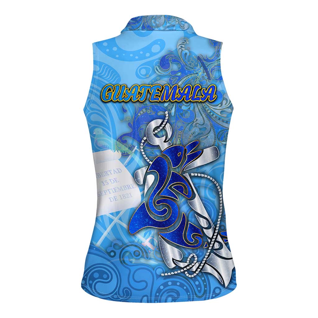 Ocean Spirit of Guatemala Women Sleeveless Polo Shirt Anchored in Guatemalan Pride - Aussie Hoodie