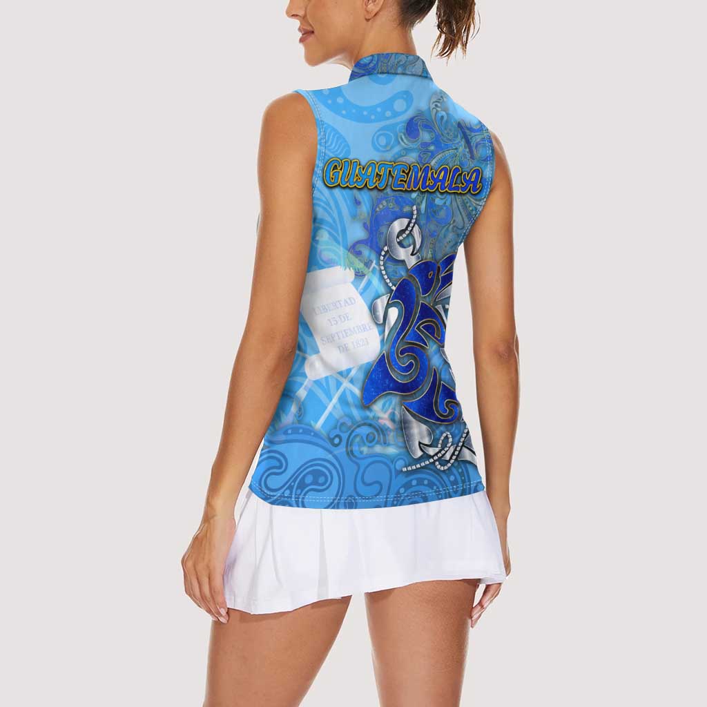 Ocean Spirit of Guatemala Women Sleeveless Polo Shirt Anchored in Guatemalan Pride - Aussie Hoodie