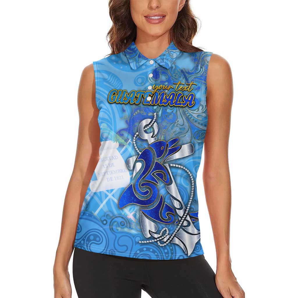 Ocean Spirit of Guatemala Women Sleeveless Polo Shirt Anchored in Guatemalan Pride - Aussie Hoodie