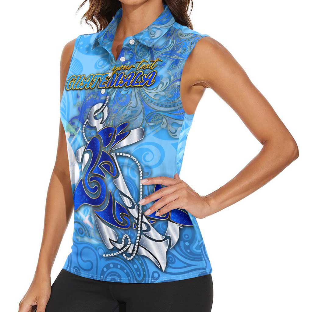 Ocean Spirit of Guatemala Women Sleeveless Polo Shirt Anchored in Guatemalan Pride - Aussie Hoodie