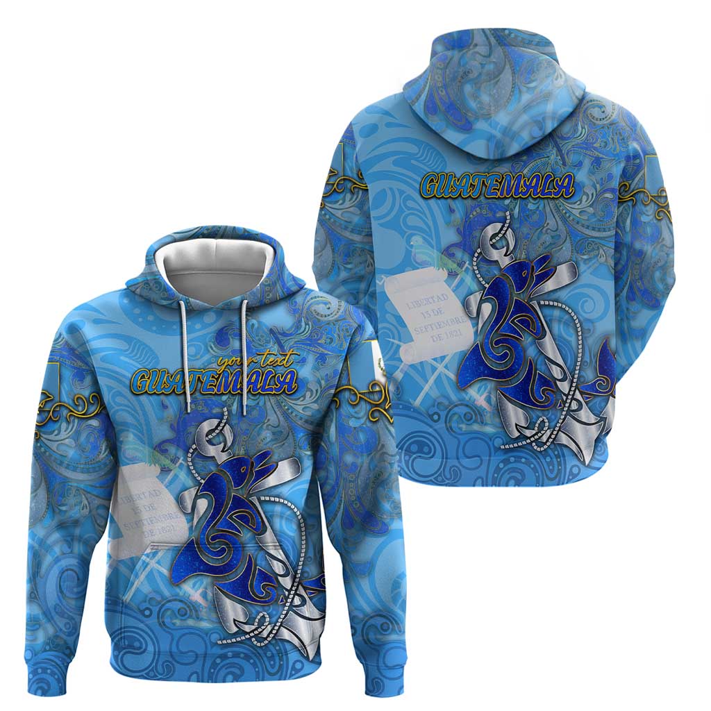 Ocean Spirit of Guatemala Zip Hoodie Anchored in Guatemalan Pride - Aussie Hoodie
