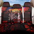 Australia ANZAC Day Back Car Seat Cover Let We Forget - Tribute Art with Soldiers and Poppies