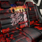 Australia ANZAC Day Back Car Seat Cover Let We Forget - Tribute Art with Soldiers and Poppies