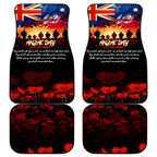 Australia ANZAC Day Car Mats Let We Forget - Tribute Art with Soldiers and Poppies
