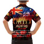 Australia ANZAC Day Family Matching Mermaid Dress and Hawaiian Shirt Let We Forget - Tribute Art with Soldiers and Poppies