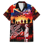 Australia ANZAC Day Family Matching Mermaid Dress and Hawaiian Shirt Let We Forget - Tribute Art with Soldiers and Poppies