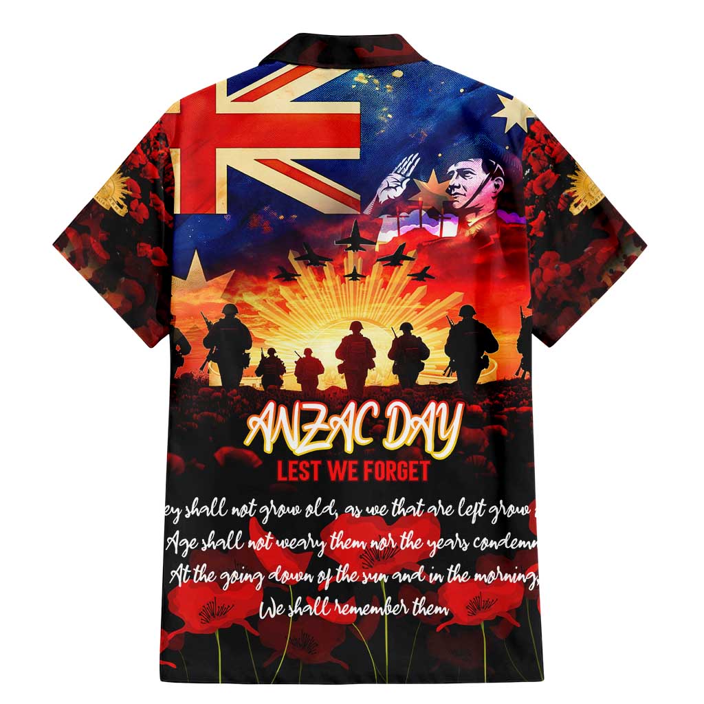 Australia ANZAC Day Family Matching Mermaid Dress and Hawaiian Shirt Let We Forget - Tribute Art with Soldiers and Poppies