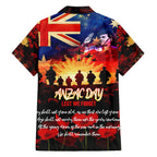 Australia ANZAC Day Family Matching Off The Shoulder Long Sleeve Dress and Hawaiian Shirt Let We Forget - Tribute Art with Soldiers and Poppies