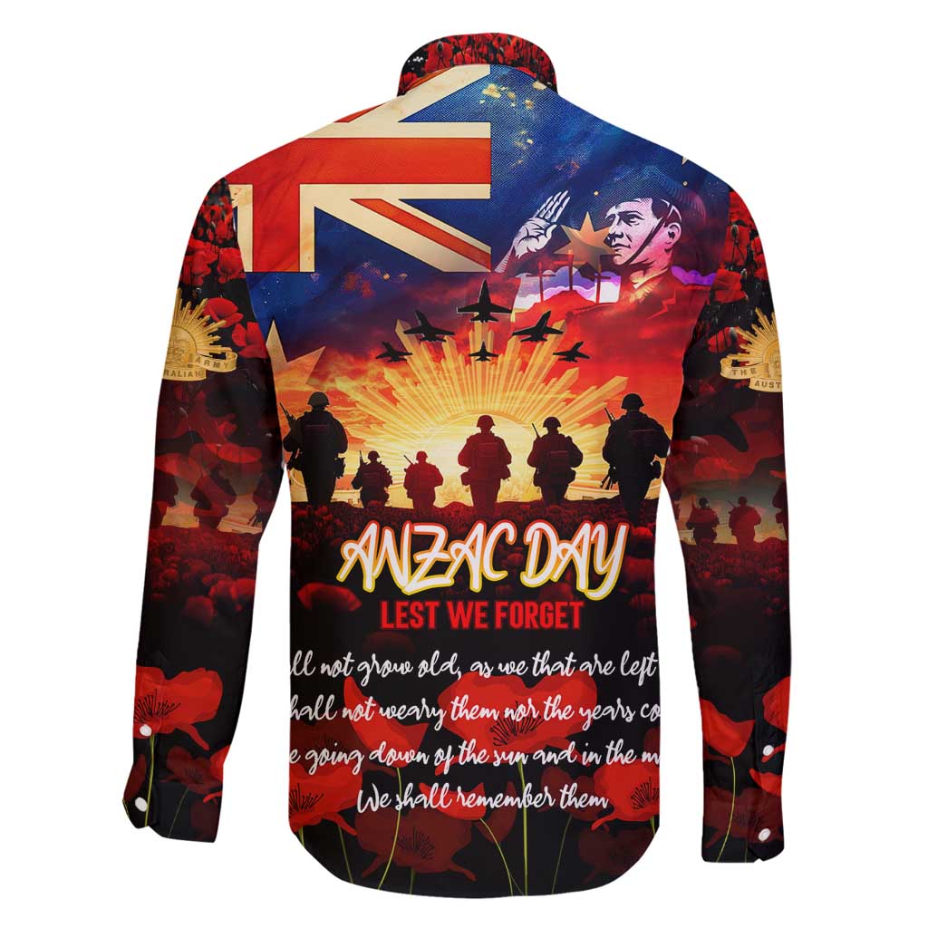 Australia ANZAC Day Family Matching Puletasi and Hawaiian Shirt Let We Forget - Tribute Art with Soldiers and Poppies